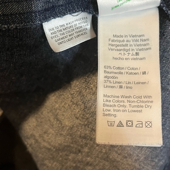 J. Crew Puff-sleeve baby doll Denim dress Popover elastic sleeves base Medium - Picture 6 of 8